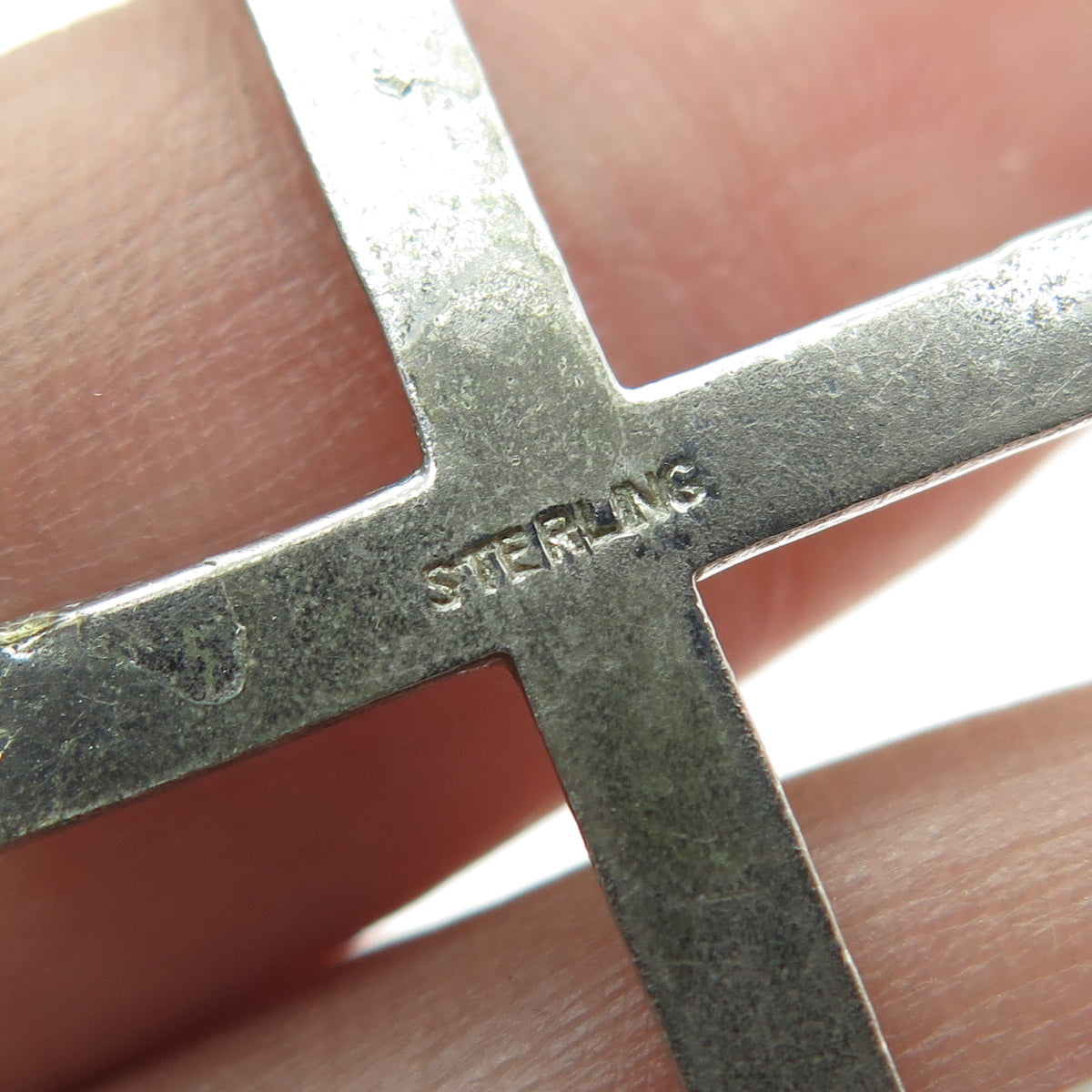 925 Sterling Silver Antique Art Deco Real Marcasite Cross Pendant