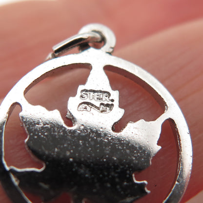 925 Sterling Silver Vintage Canadian Maple Leaf Mini Charm Pendant