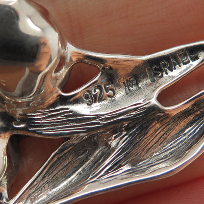 HAGIT GORALI 925 Sterling Vintage Israel Real Pearl Modernist Chain Necklace 16"