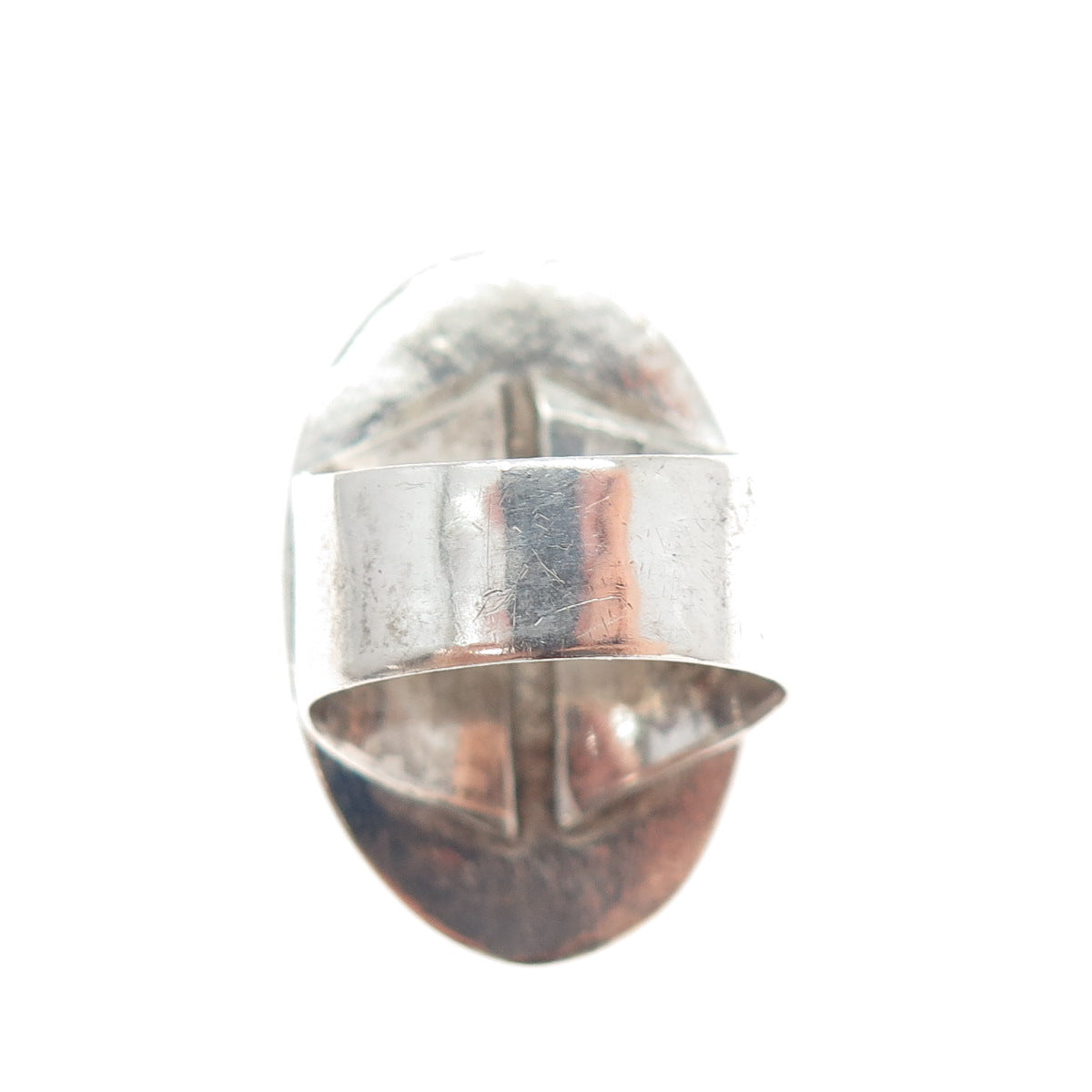 950 Silver Vintage Real Cabochon Dyed Howlite Turquoise Ring Size 7.75