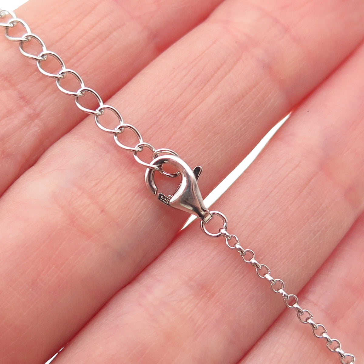 925 Sterling 14K Gold ATR Real Blue & White Topaz Lariat Chain Necklace 16-18"