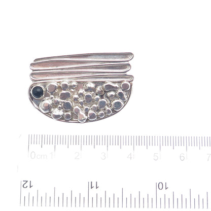 JOR JULIUS OLAF RANDAHL 925 Sterling Vintage Real Black Onyx Modernist Brooch