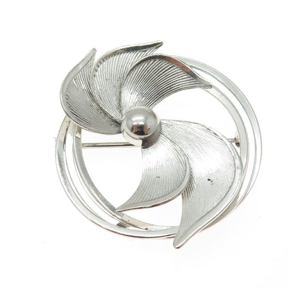 CARL ART 925 Sterling Silver Antique Art Deco Floral Pin Brooch