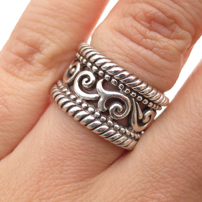 BRIGHTON 925 Sterling Silver Vintage Swirl Oxidized Ring Size 6.25