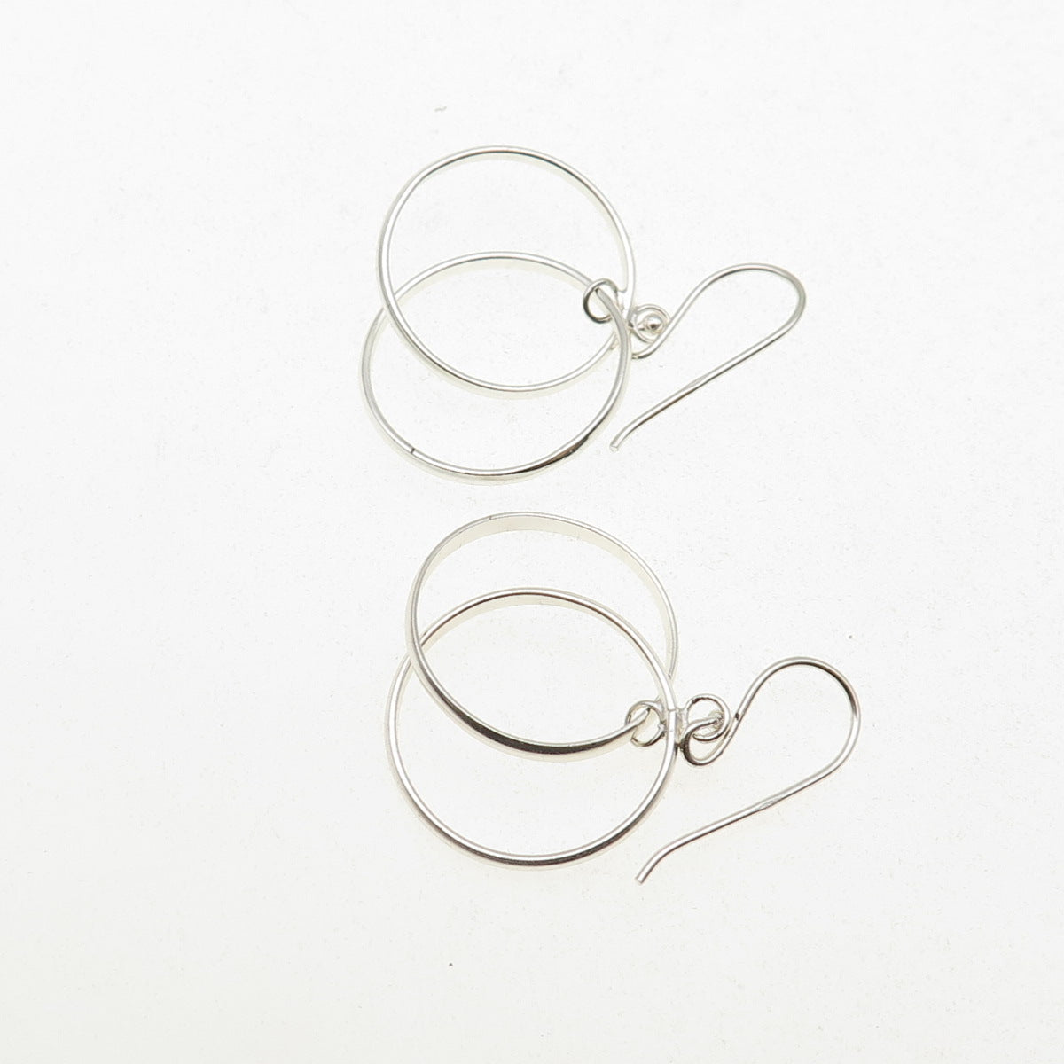 925 Sterling Silver Interlocked Multi-Circle Dangle Earrings