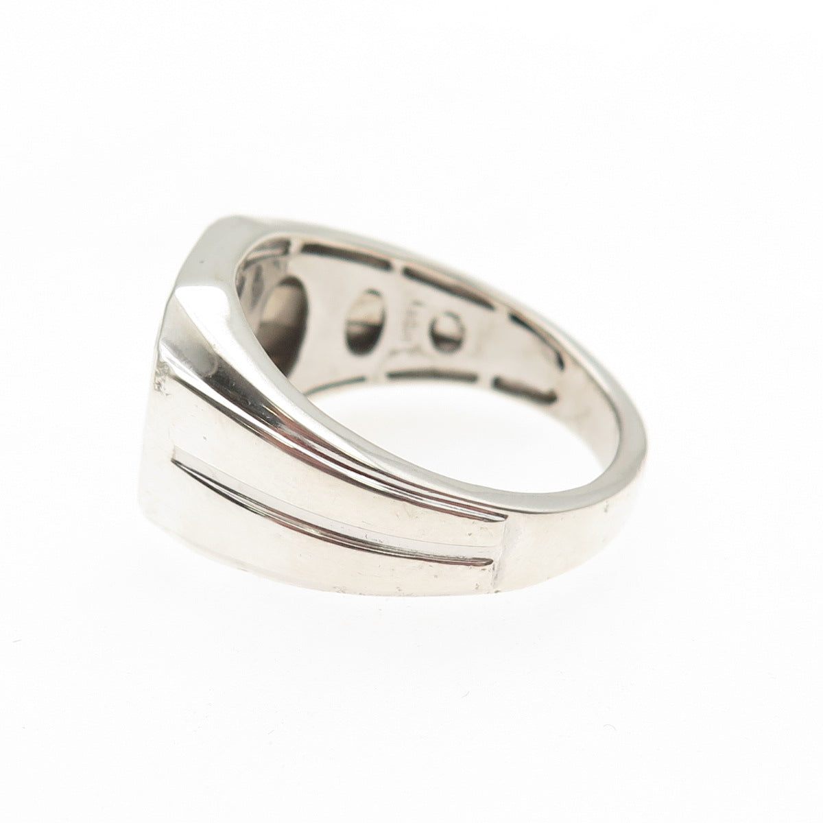 SLV Sadye L Vassil 925 Sterling Silver Real Round-Cut Diamond Ring Size 10