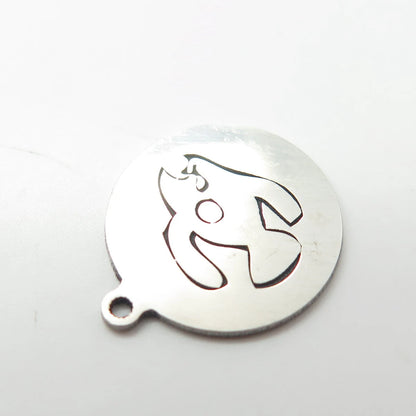 925 Sterling Silver USA Two In Town Piranha Fish Charm Pendant