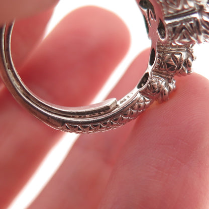 Judith Ripka 925 Sterling Silver Round-Cut C Z Adjustable Ring Size 6.5