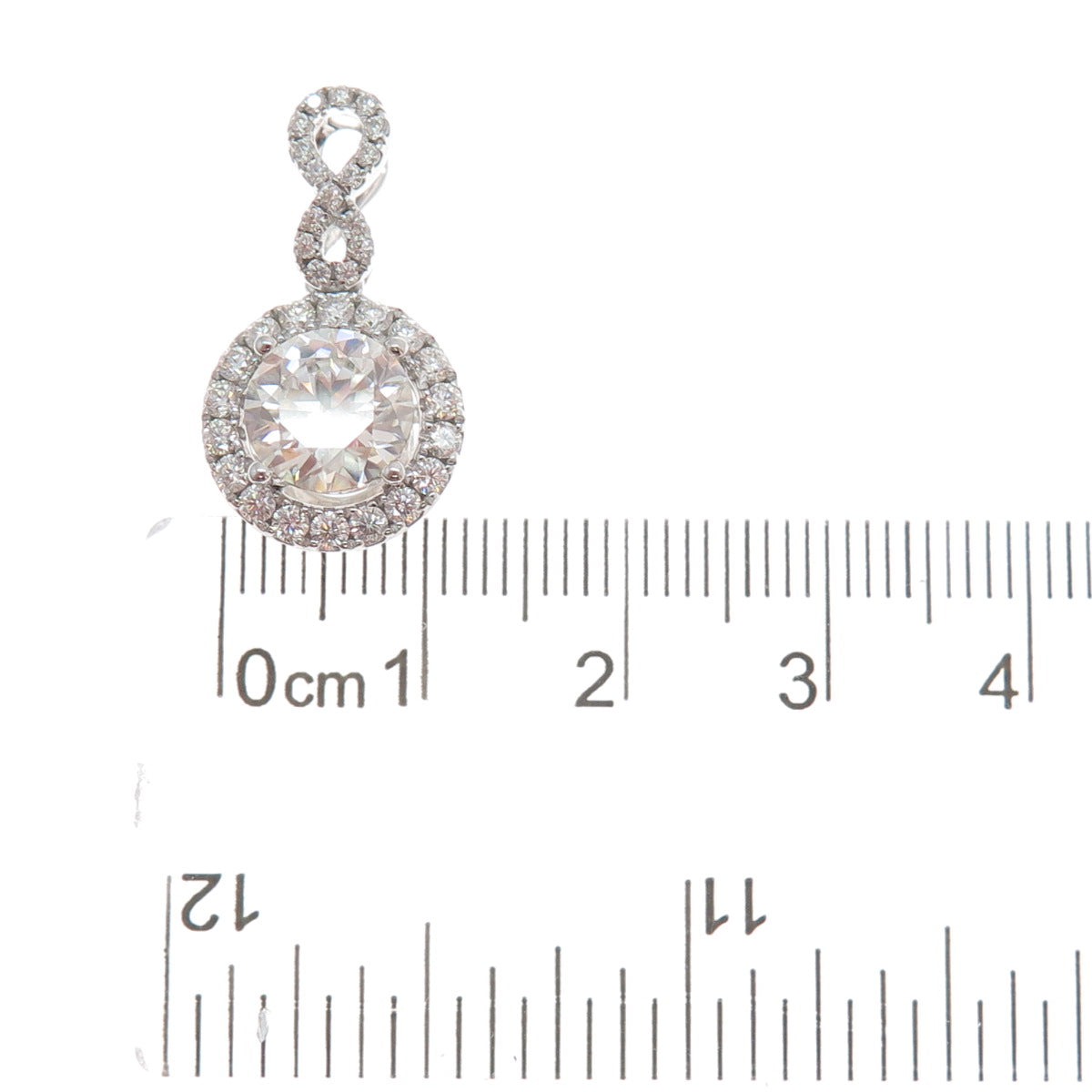 925 Sterling Silver Real Round-Cut 2.01ct & 0.623ct Moissanite Mini Pendant