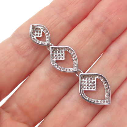 925 Sterling Silver Round-Cut C Z Graduated Heart Slide Pendant