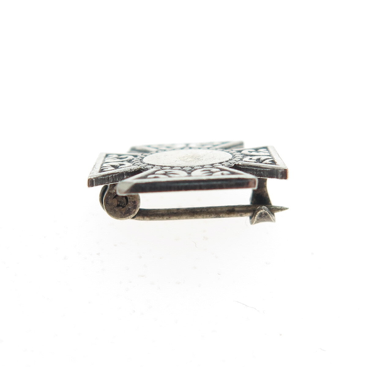 925 Sterling Silver Antique Art Deco Cross Pin Brooch
