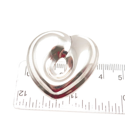 Robert Lee Morris 925 Sterling Silver Vintage Modernist Heart Pin Brooch