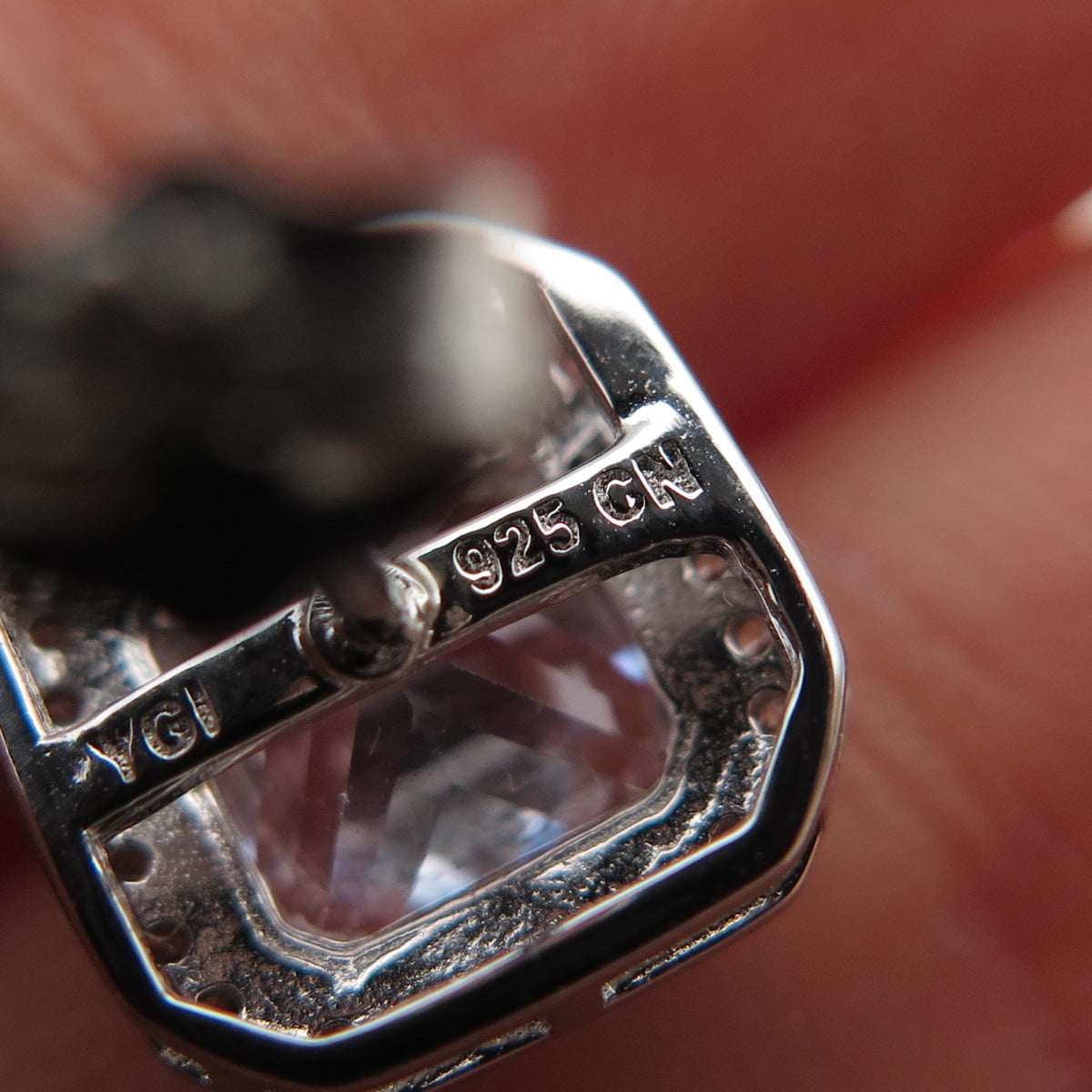 925 Sterling Silver Princess & Round-Cut C Z Stud Earrings