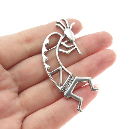 Old Pawn 925 Sterling Silver Vintage Southwestern Kokopelli Tribal Pin Brooch