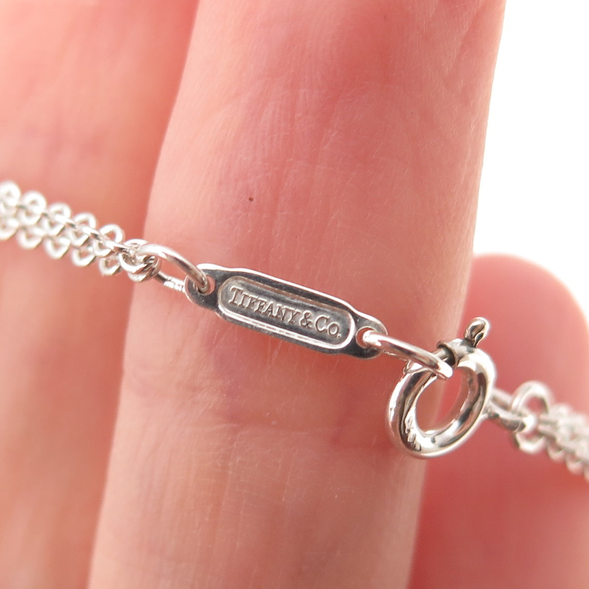 Tiffany & Co. 925 Sterling Silver Vintage Infinity Double Chain Necklace 16"