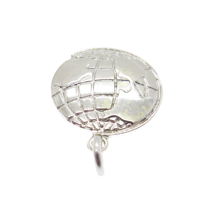 925 Sterling Silver Vintage Globe Pendant