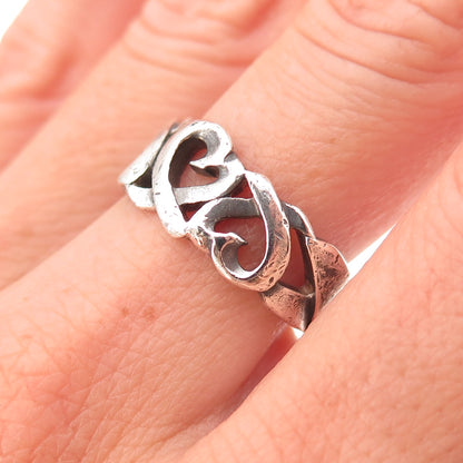 Tiffany & Co. Paloma Picasso Sterling Silver Vintage Loving Heart Ring Size 6.75