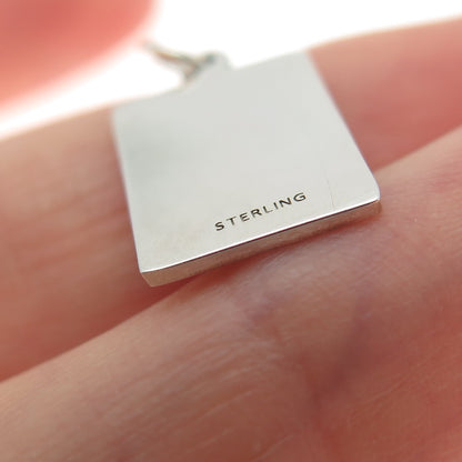 925 Sterling Silver Red Enamel One & Only Love - Me Minimalist Charm Pendant