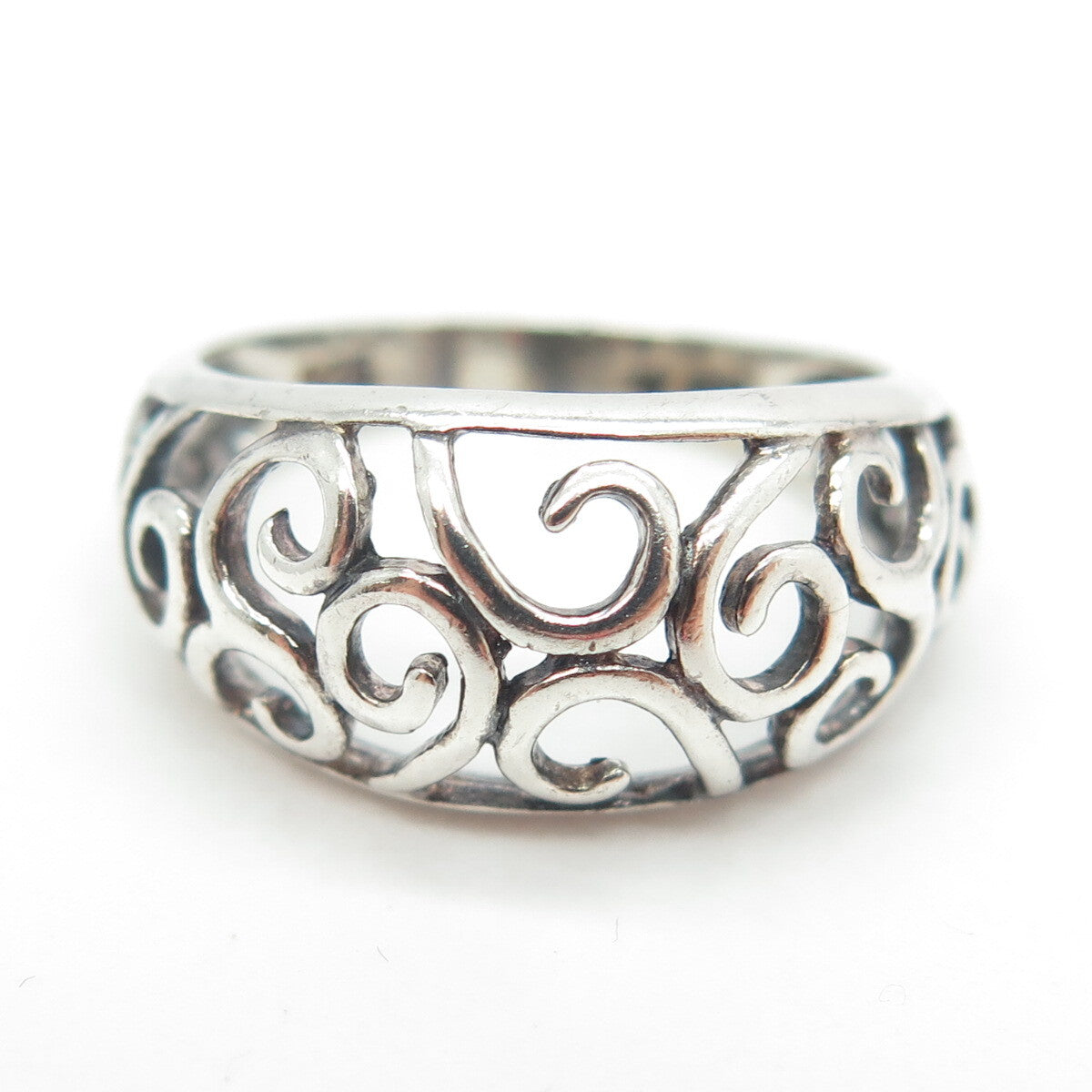 925 Sterling Silver Vintage Swirl Ring Size 7.5