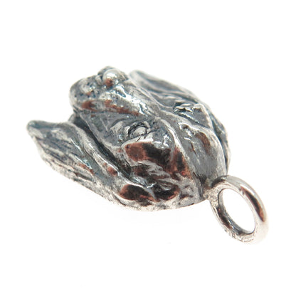 925 Sterling Silver Vintage Dog's Head Charm Pendant