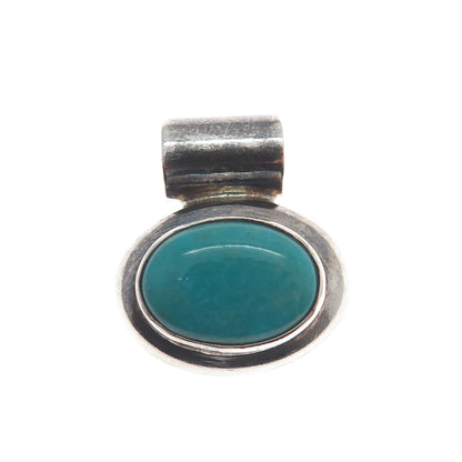 ATI ANNIKA WITT 925 Sterling Vintage Mexico Kingman Turquoise Oxidized Pendant