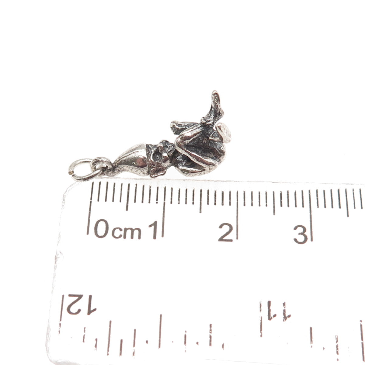 925 Sterling Silver Vintage Pixie Oxidized 3D Mini Charm Pendant