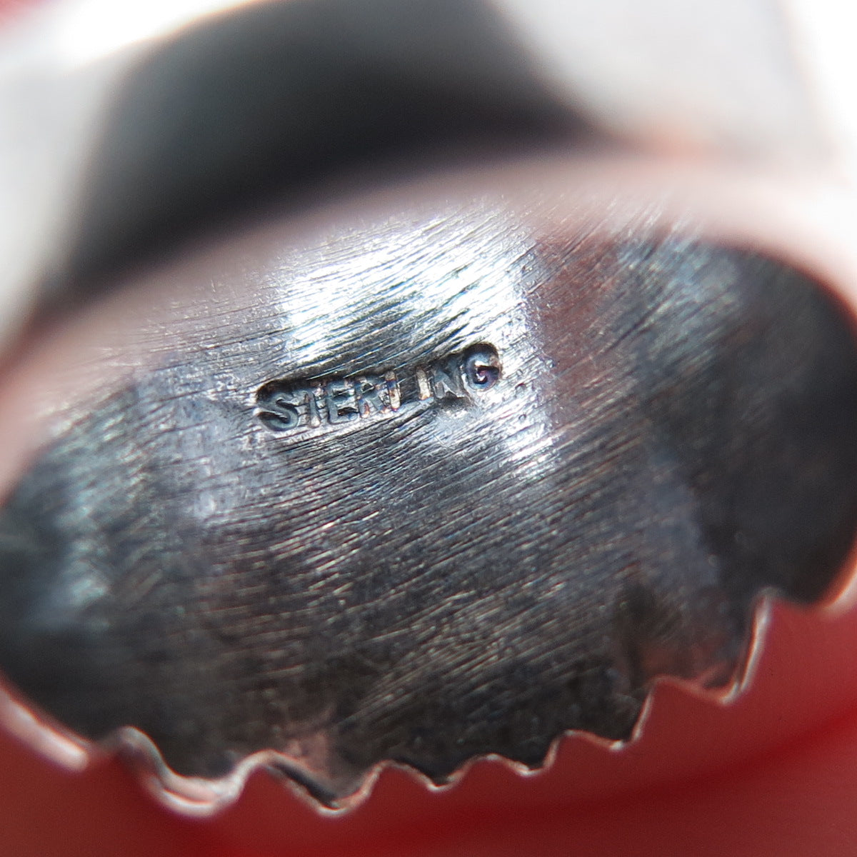 925 Sterling Silver Vintage Modernist Ribbed Oxidized Ring Size 5.25