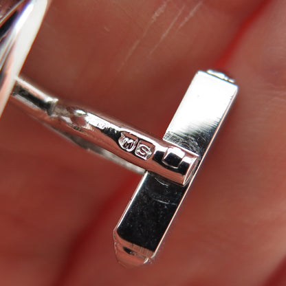 MIKIMOTO 925 Sterling Silver Antique Japan Real Akoya Pearl Cufflinks