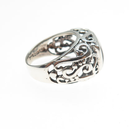 CFJ Collins Fine 925 Sterling Silver Vintage Real Abalone Shell Ring Size 6