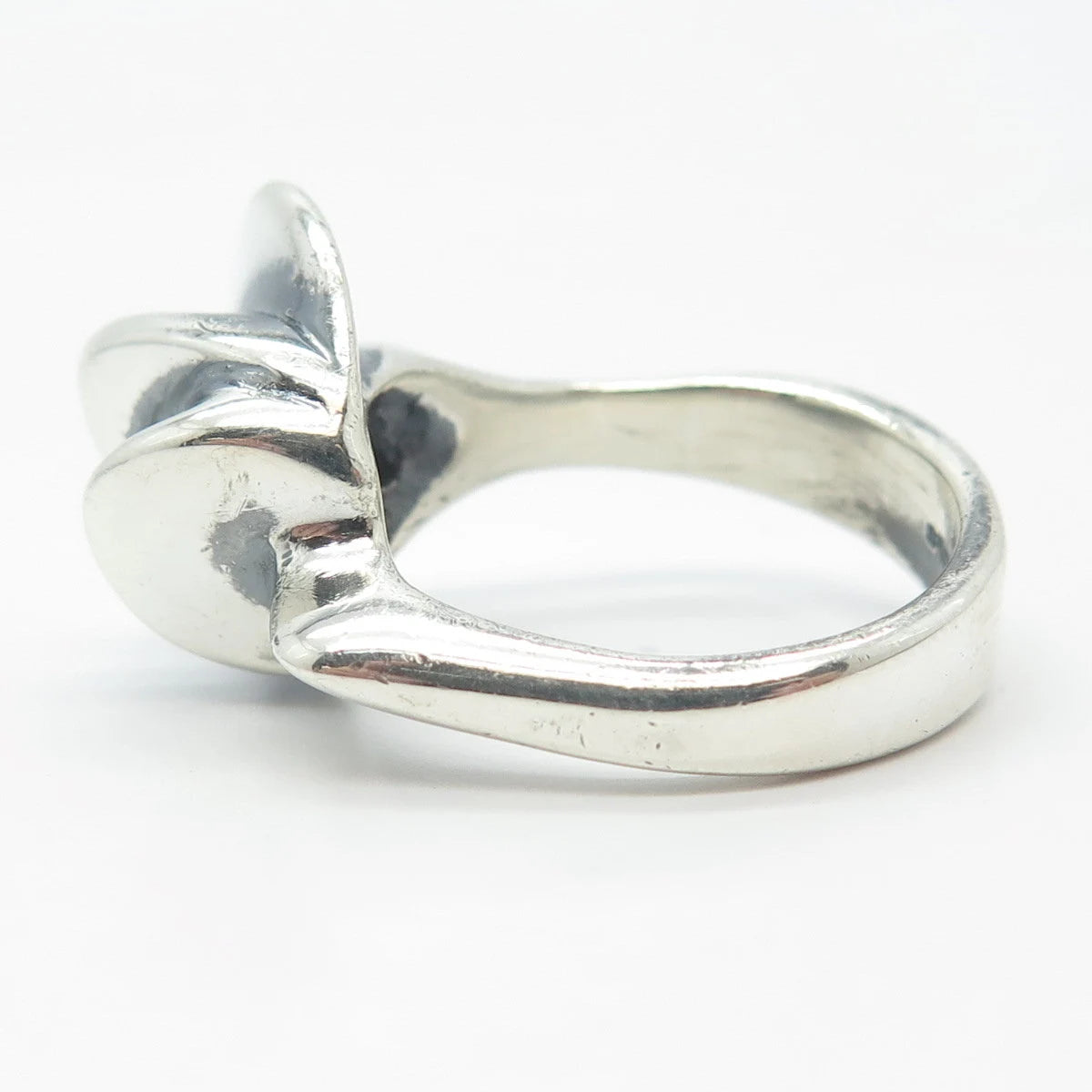 925 Sterling Silver Vintage Modernist Ring Size 7.25