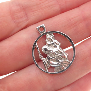 Chapel 925 Sterling Silver Vintage St. Christopher Charm Pendant