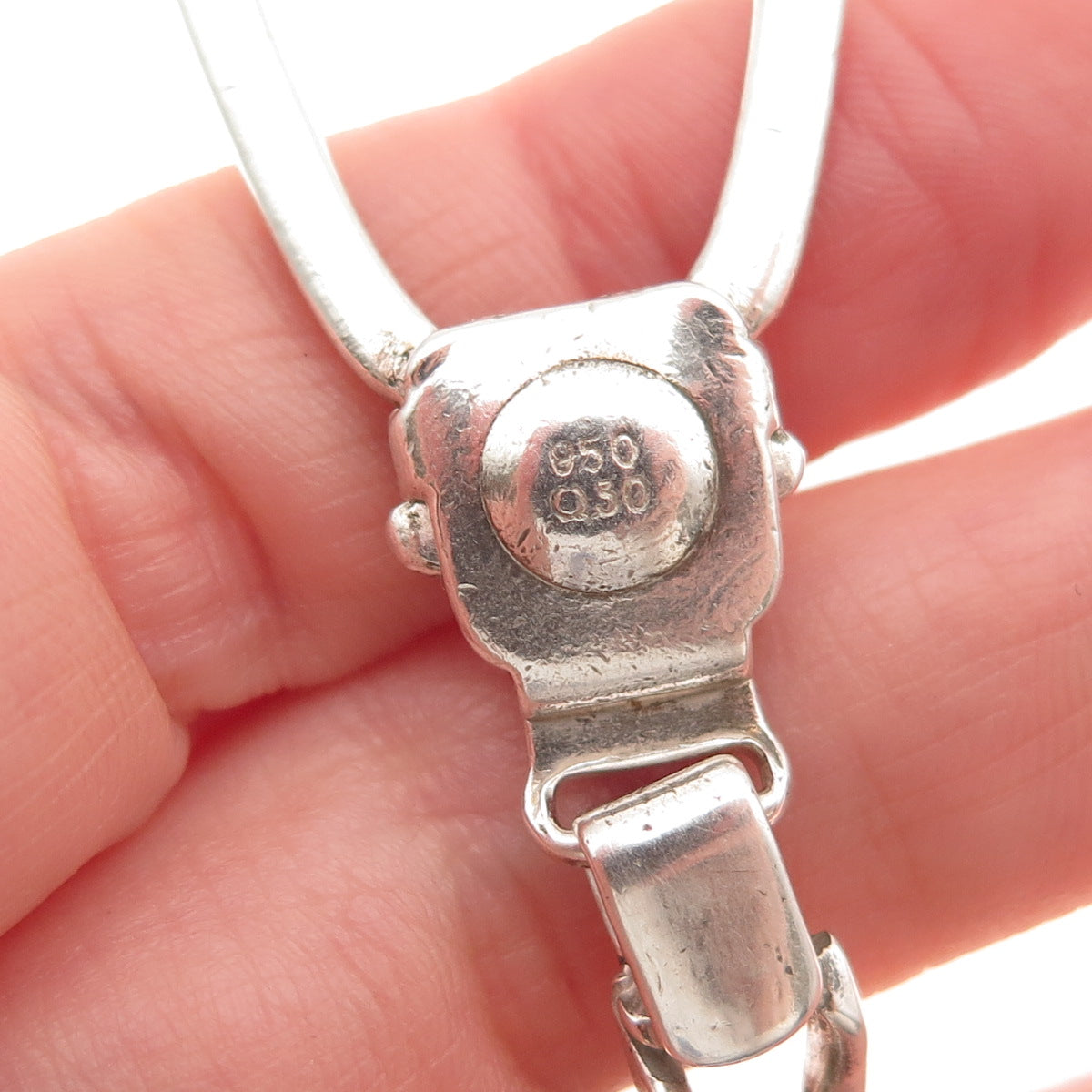 950 Silver 2-Tone Vintage Leo Zodiac Sign Key Fob Chain Holder