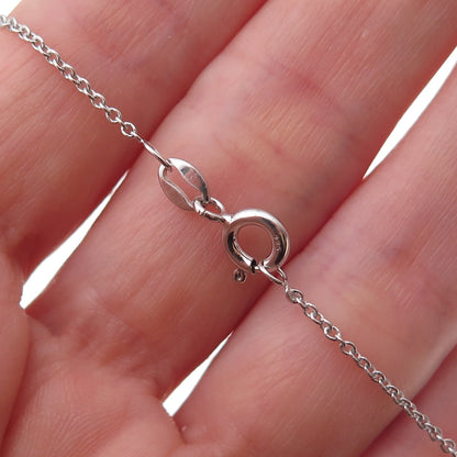Heng Ngai 925 Sterling Silver 2-Tone Real Diamond Butterfly Chain Necklace 18"