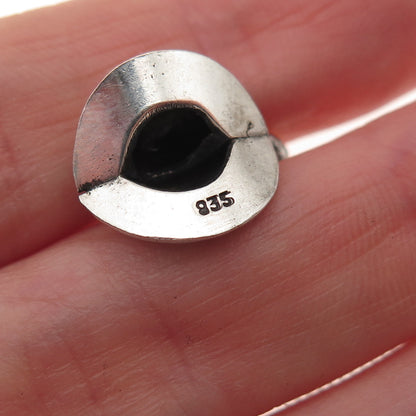 835 Silver Vintage Firefighter Helmet Oxidized 3D Charm Pendant