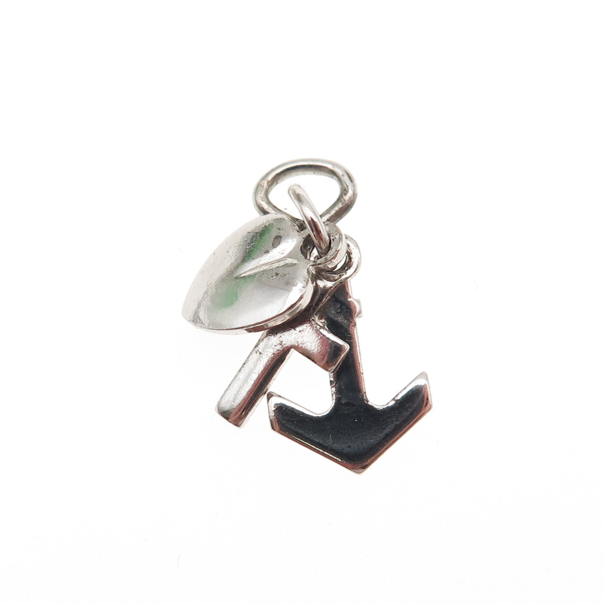 925 Sterling Silver Vintage Heart Cross Anchor Mini Charm Pendant