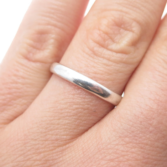 925 Sterling Silver Vintage Mexico Classic Wedding Stackable Band Ring Size 8