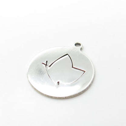 925 Sterling Silver USA Two In Town Butterfly Charm Pendant