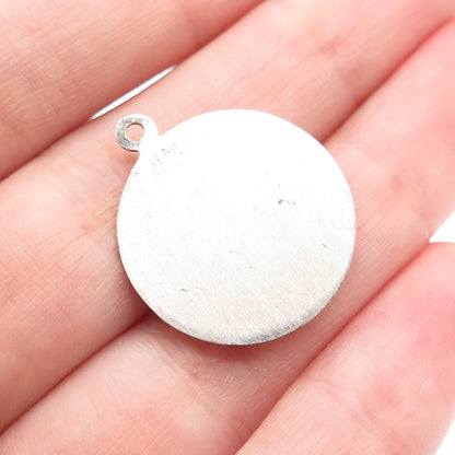 BEAU 925 Sterling Silver Vintage Bowling Minimalist Charm Pendant
