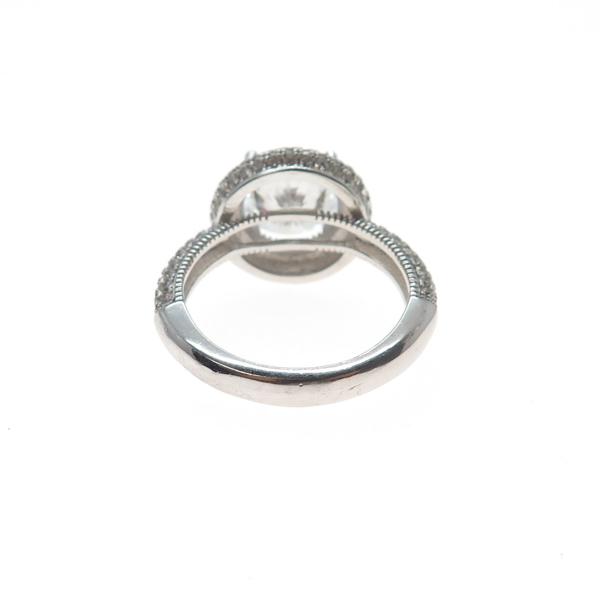 925 Sterling Silver Round-Cut C Z Engagement Ring Size 6.75