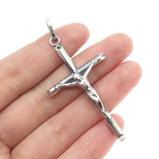 925 Sterling Silver Vintage Italy Crucifix Cross Religious Pendant