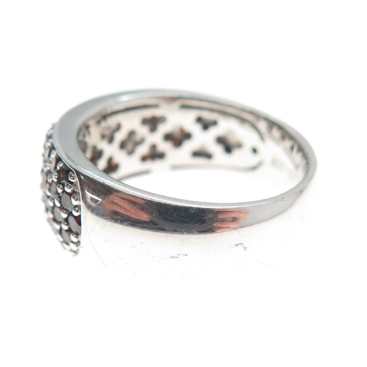 TC CROWN 925 Sterling Silver Round-Cut Cognac C Z Ring Size 7