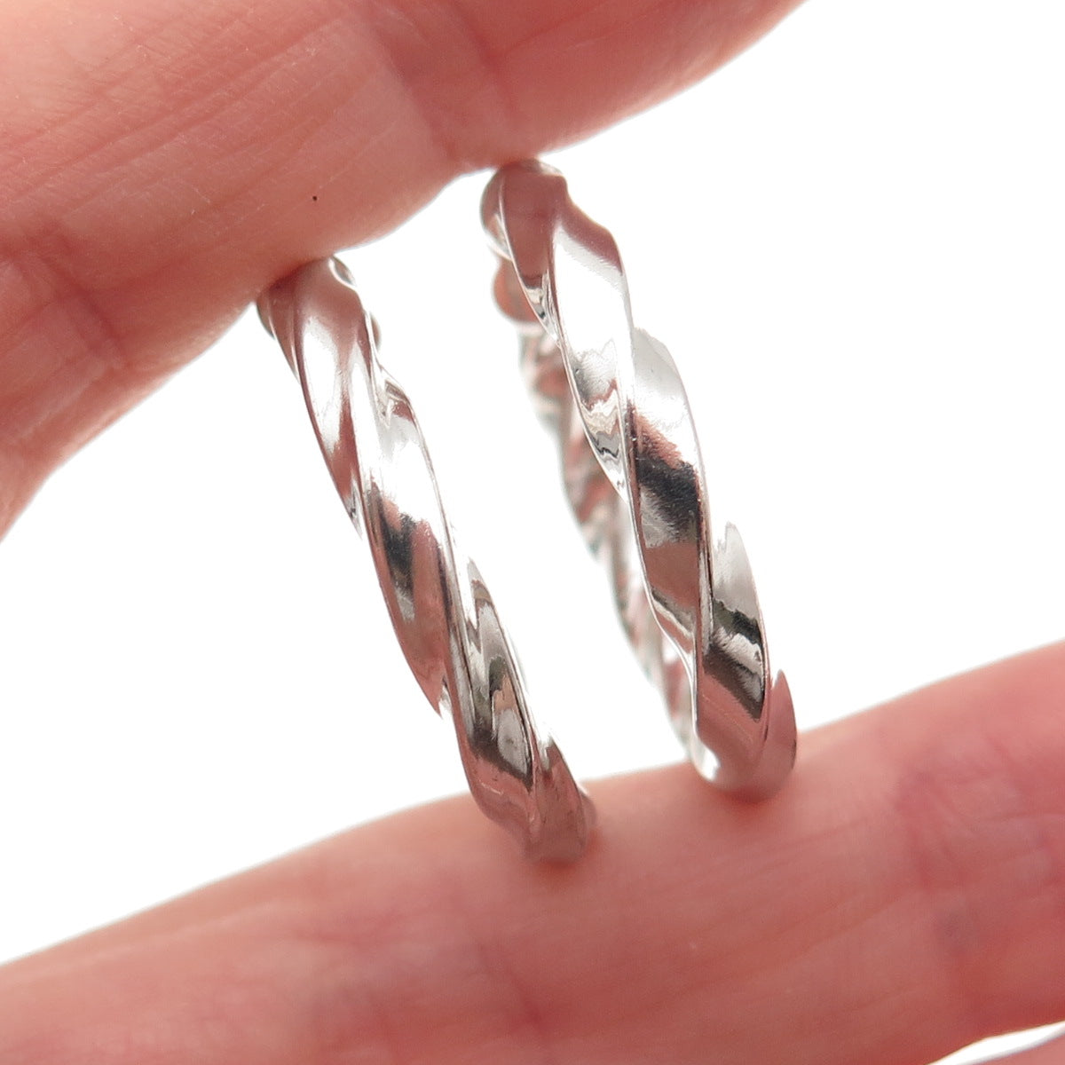 925 Sterling Silver RCI Twisted Hoop Earrings