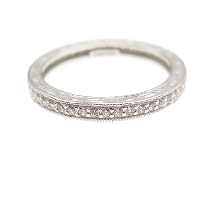 925 Sterling Silver Round-Cut C Z Eternity Stackable Band Ring Size 8