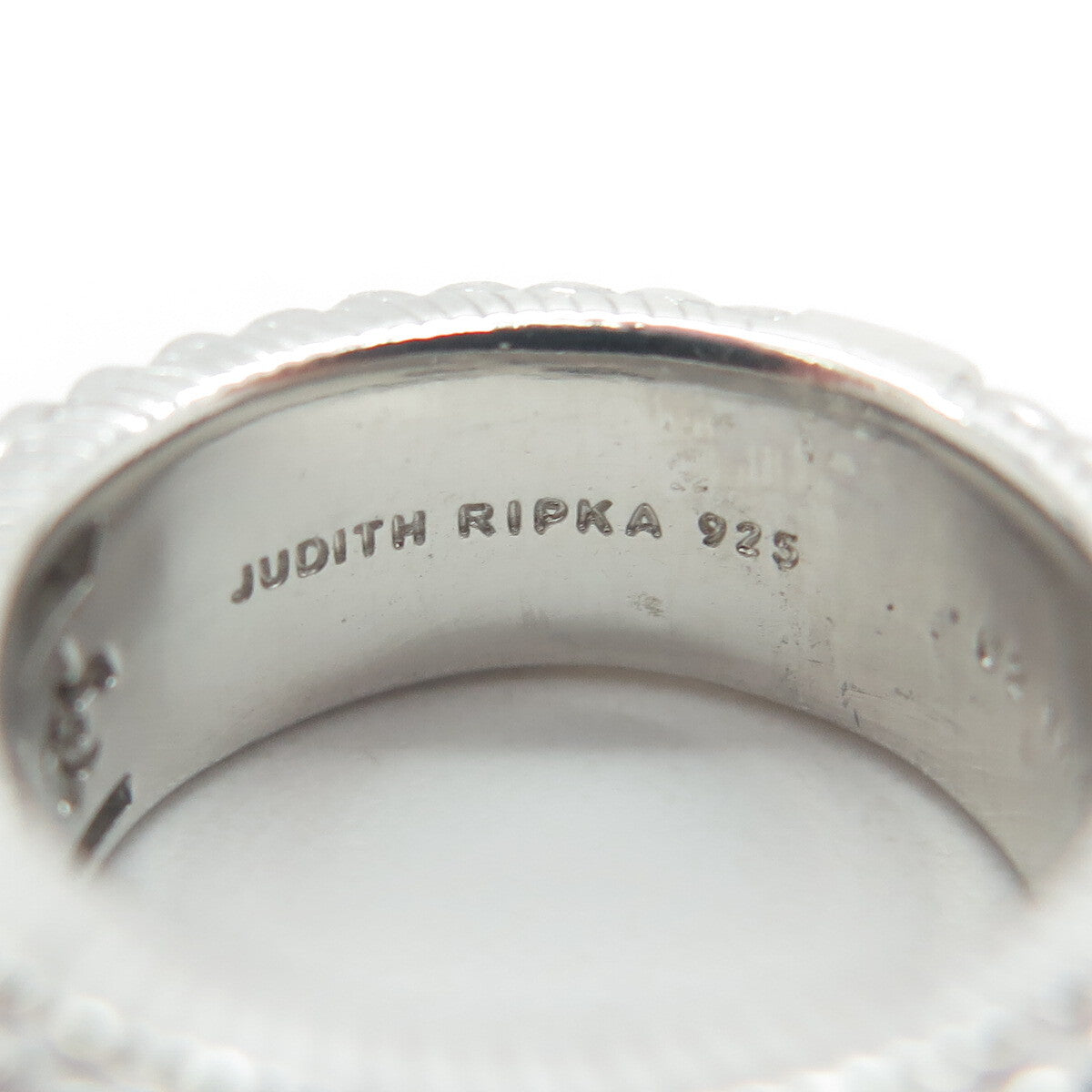 JUDUTH RIPKA 925 Sterling Silver Baguette-Cut C Z Half Eternity Ring Size 5