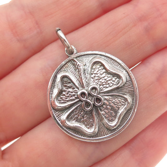 Ilias Lalaounis 925 Sterling Vintage 1988 Greece Clover Good Luck Charm Pendant