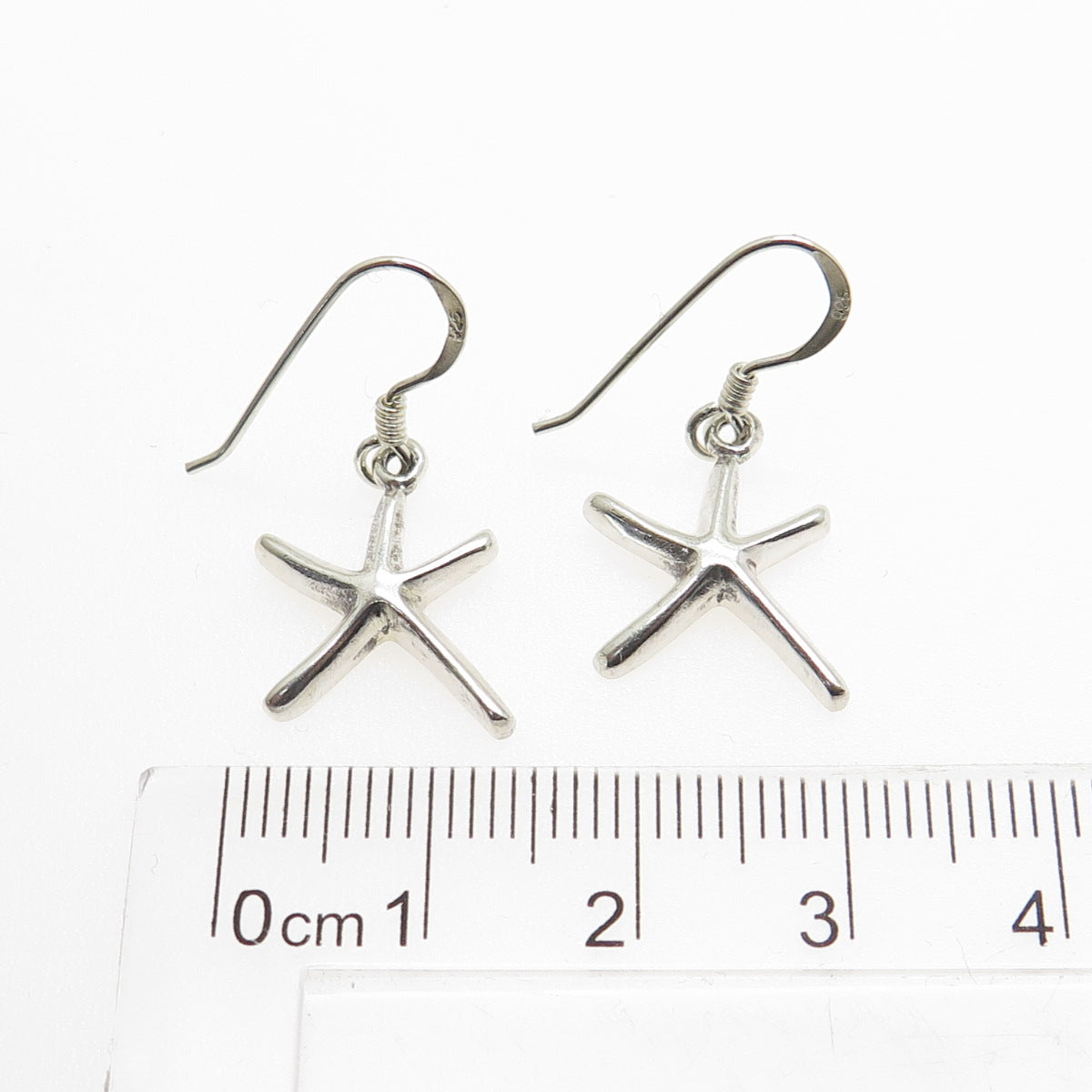 BELLA 925 Sterling Silver Vintage Starfish Dangle Hook Earrings