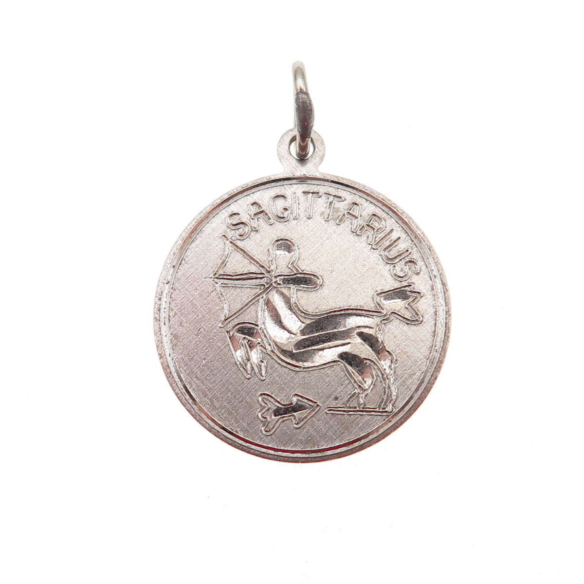 ELCO 925 Sterling Silver Vintage 1971 Engraved Sagittarius Zodiac Charm Pendant