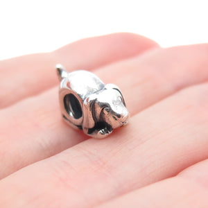 CHAMILIA 925 Sterling Silver Dog Oxidized Slide Bead Charm
