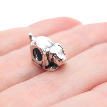 CHAMILIA 925 Sterling Silver Dog Oxidized Slide Bead Charm