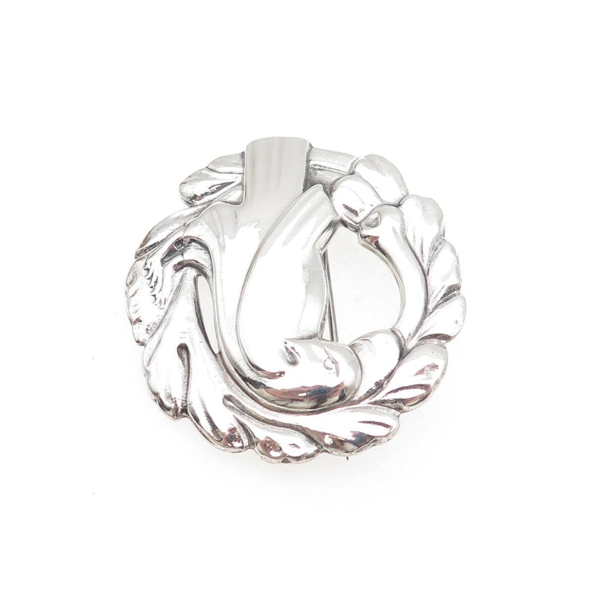 Norseland by CORO 925 Sterling Silver Antique Art Deco Dove Oxidized Pin Brooch